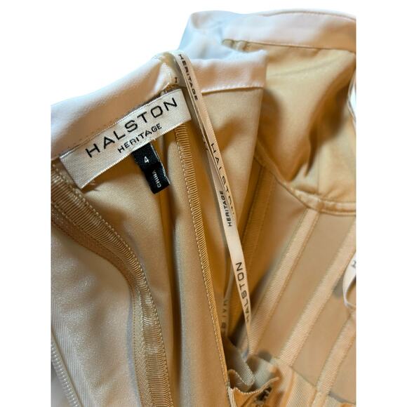 Halston Heritage Strapless Tie Front Gown in Chalk - Size 4 - Picture 4 of 12